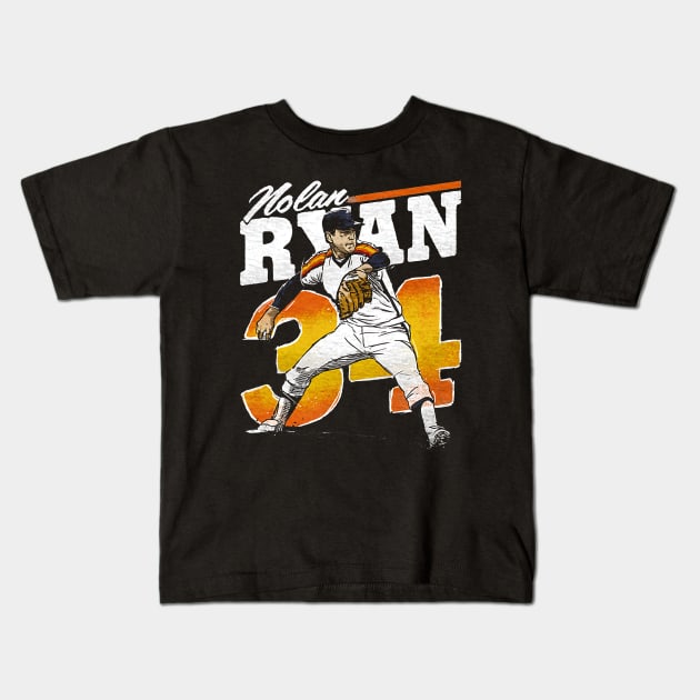 Nolan Ryan Retro Kids T-Shirt by winatanaura